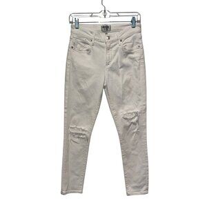 Agolde WhiteHigh Rise  Ripped Ankle Skinny-Women's Jeans Size 26